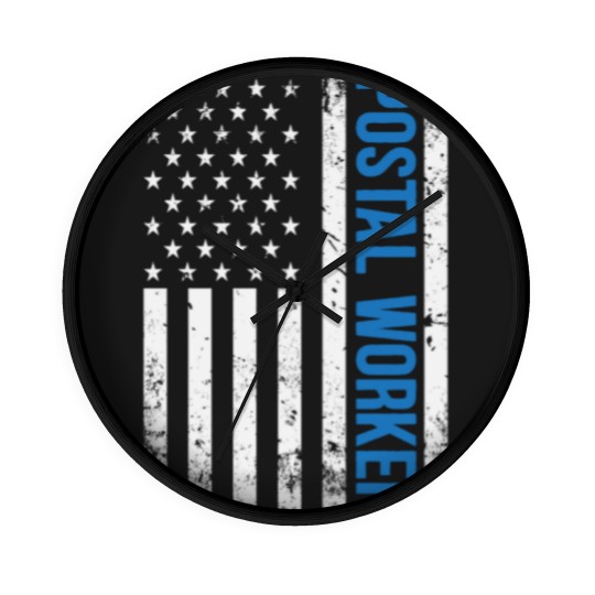 Discover American Postal Worker USA Flag 4th of July Wall Clocks