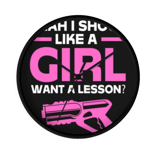 Discover Laser Tag Yeah I Shoot Like A Girl Want A Lesson Wall Clocks