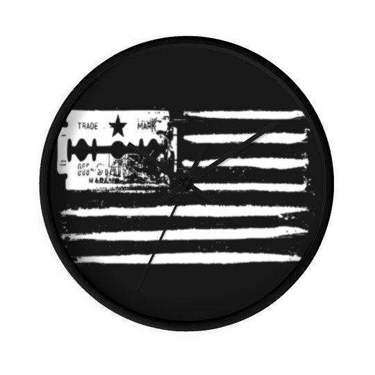 Discover USA flag Lines of coke cocaine and razor blade gig Wall Clocks