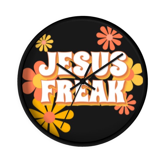 Discover Retro Jesus freak hippie flowers-vintage Jesus Wall Clocks