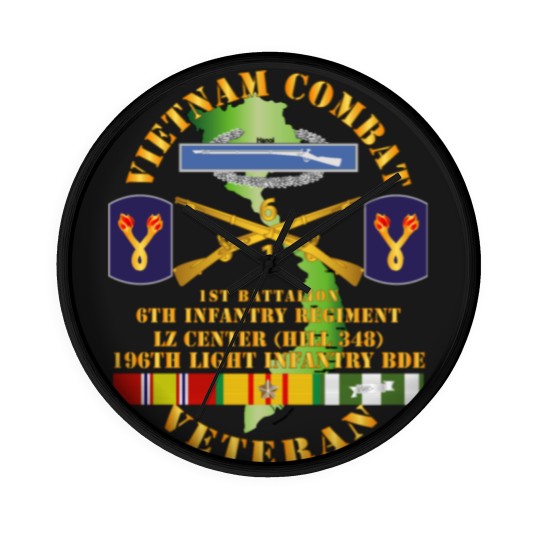 Discover 1st Bn 6th Inf LZ Center w 196th LIB Wall Clocks