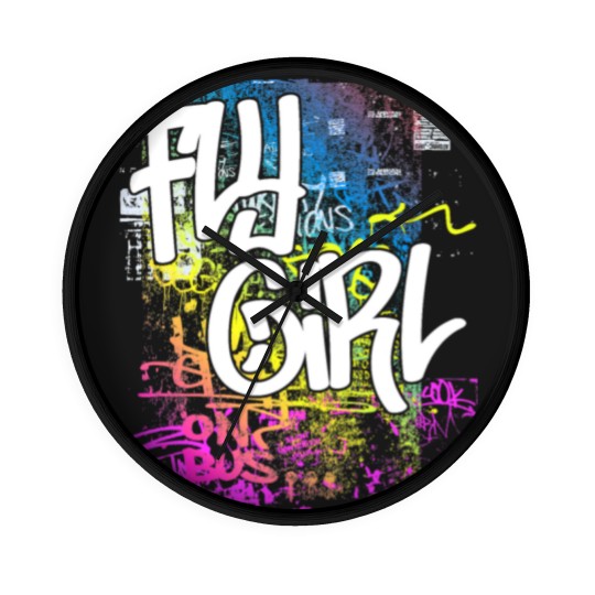 Discover Fly Girl 80s 90s Rap Old School Hip Hop Graffiti Wall Clocks