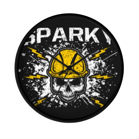 Discover Sparky Grounded Voltage Electrician Lineman Skull Wall Clocks