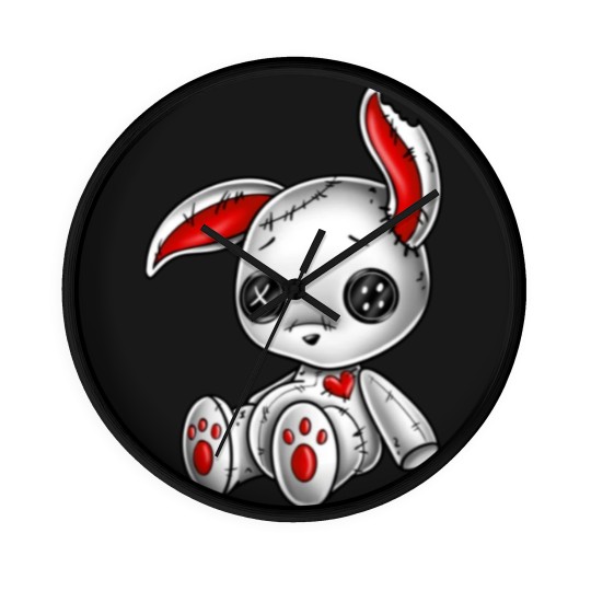 Discover Goth Bunny Cute Gothic White Bunny Wall Clocks
