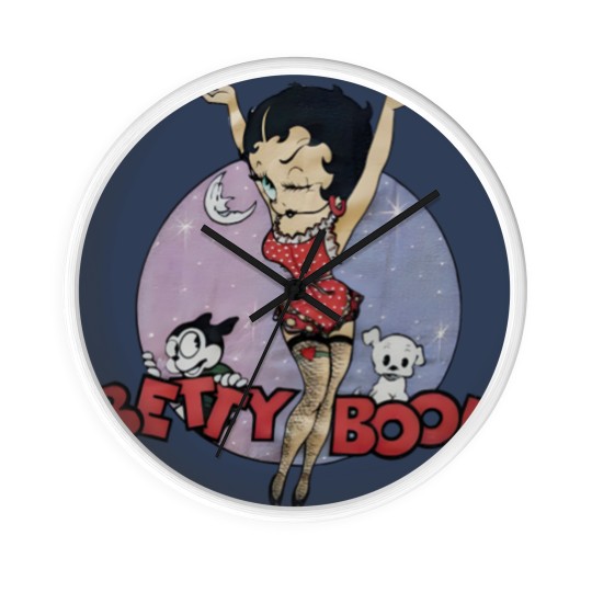 Discover Vintage 1988 Betty Boop in Fishnet Stockings Wall Clocks