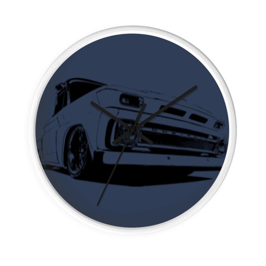 Discover 1965 Chevy C-10 Pickup - stylized monochrome - C 10 - Wall Clocks