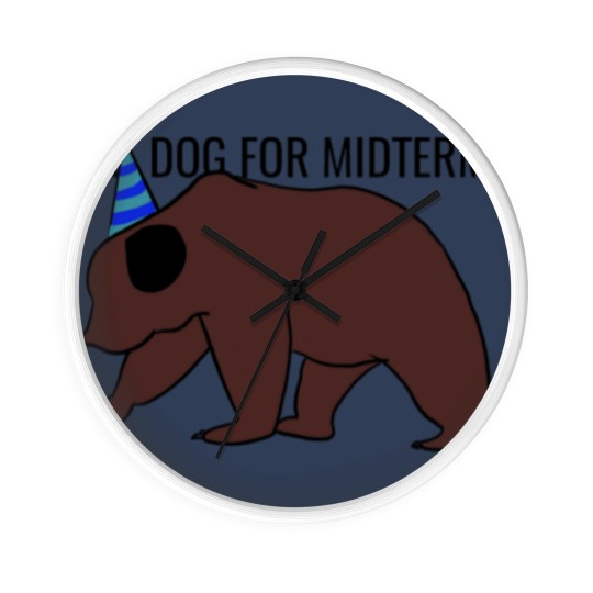 Discover Fat dog for midterms Wall Clocks