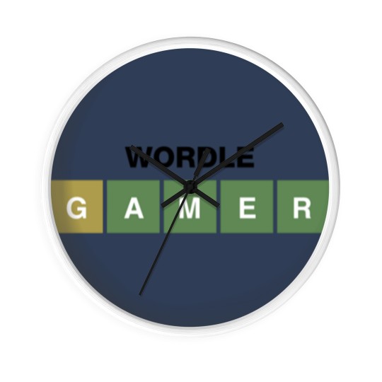 Discover Funny Wordle Style Joke. Wordle Gamer Wall Clocks