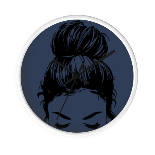Discover Messy bun face - unisex Wall Clocks | Mom Wall Clocks | messy bun Wall Clocks