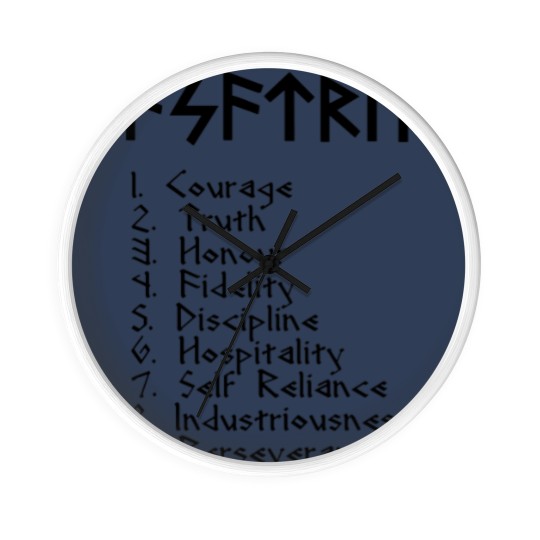 Discover asatru virtues Wall Clocks