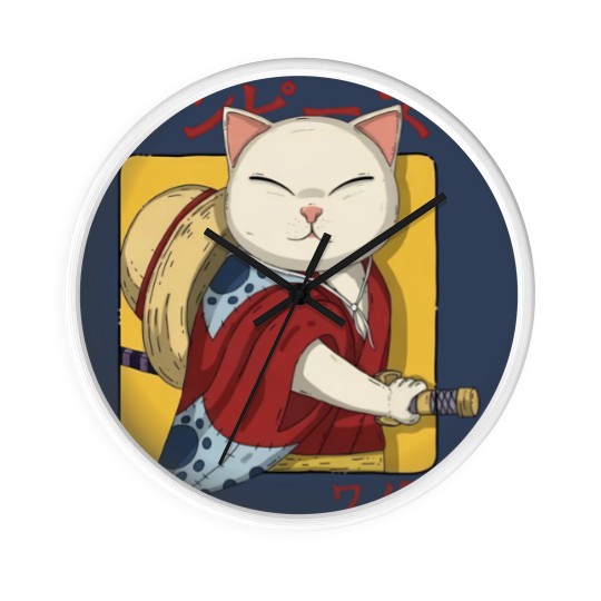 Discover Samurai Neko - Samurai Cat - Wall Clocks
