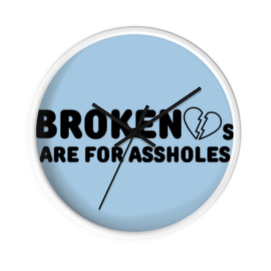 Discover Broken Hearts Are For Assholes Frank Zappa (in black letters & black heart version) Wall Clocks