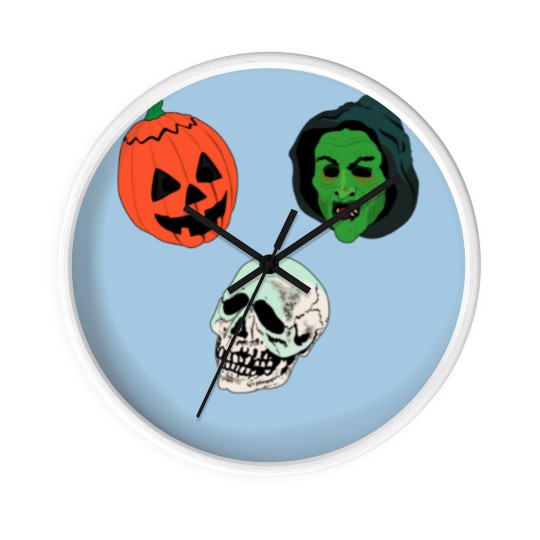 Discover Silver Shamrock Mask Set Wall Clocks