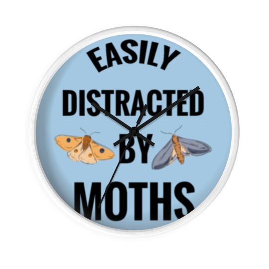 Discover Easily Distracted By Moths | Moth Lover Gift Moon Wall Clocks