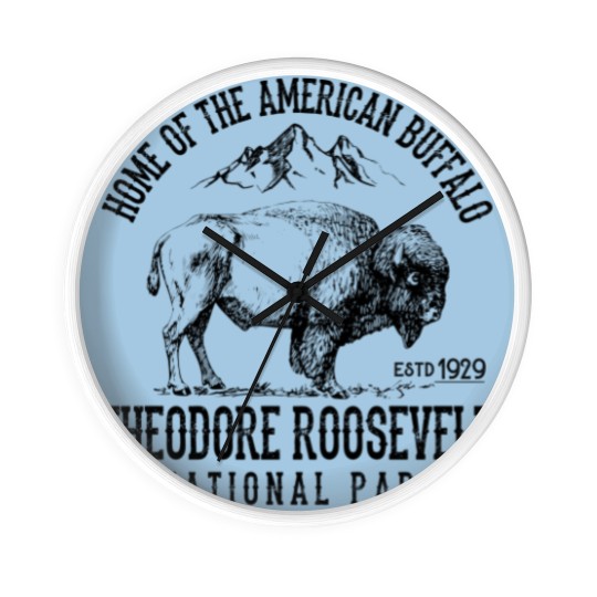 Discover Theodore Roosevelt National Park Souvenirs Hiking Adventure - Theodore Roosevelt - Wall Clocks