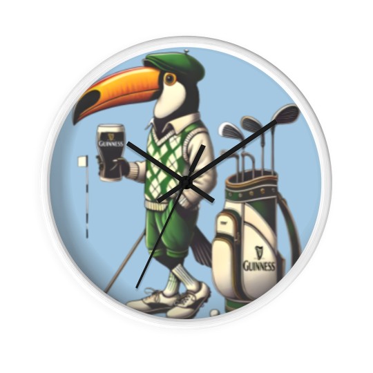 Discover Guinness Golf Irish ToucanBru Unisex Heavy Cotton Wall Clocks