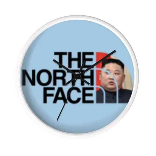 Discover North Face Hijacked Unisex Wall Clocks, Kim Jong Un Parody Wall Clocks, Funny Gift, Black Humor, Memes, meme Wall Clocks