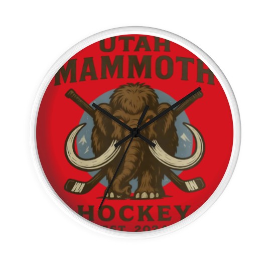 Discover Utah Mammoth Hockey Wall Clocks, Utah Mammoth Wall Clocks, Unisex Sports Wall Clocks