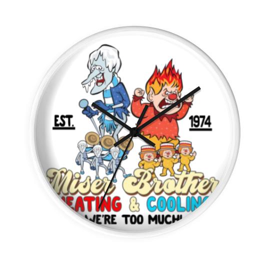 Discover Vintage Heat and Snow Misers 2023 Ugly Christmas Wall Clocks