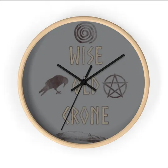 Discover Wise Old Crone Wicca Pagan Triple Goddess Feminist Wall Clocks