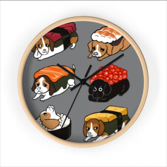 Discover Sushi Beagle - Beagle - Wall Clocks