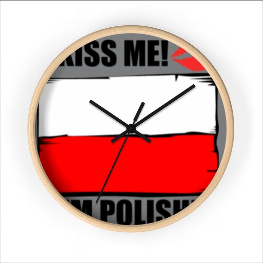 Discover Kiss Me I'm Polish Wall Clocks
