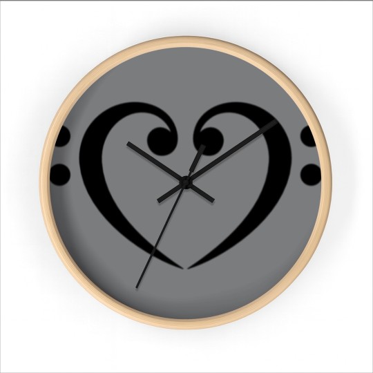 Discover Bass Clef Heart - Glow in the Dark! Wall Clocks