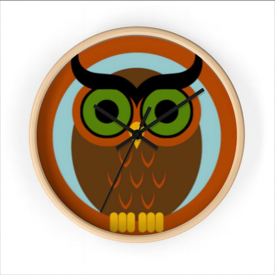 Discover 70s Style Owl - 70s - Wall Clocks