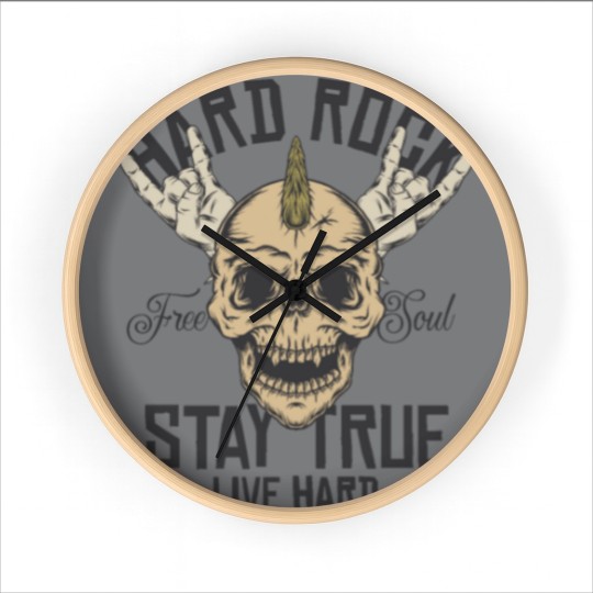 Discover Hard Rock Stay True Live Hard Rockstar Heavy Metal Wall Clocks