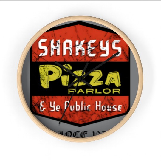Discover Pizza Wall Clocks, Shakeys (vintage) Essential Wall Clocks, Shakeys Pizza Unisex Heavy Cotton Wall Clocks