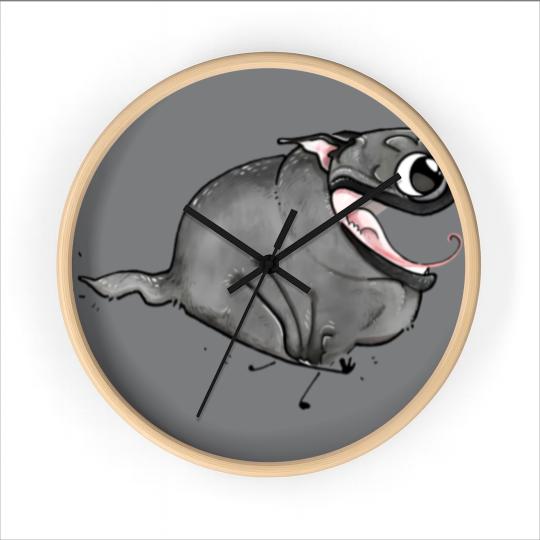 Discover Zoomies!!! (black pug) - Black Pug - Wall Clocks