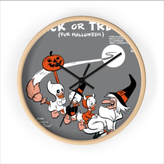 Discover Trick Or Treat Wall Clocks, Huey Dewey Louie Witch Halloween Wall Clocks