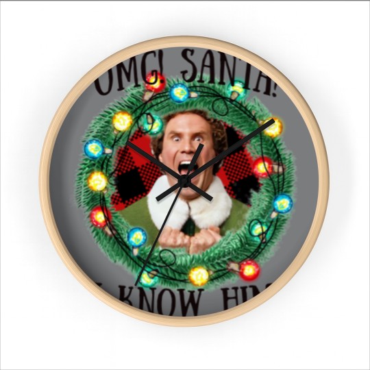 Discover Santa OMG I Know Him Wall Clocks, Christmas Movie Wall Clocks