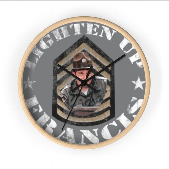 Discover Lighten Up Francis, distressed - bil mur - Wall Clocks