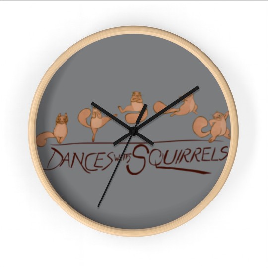 Discover Dances with Squirrels Comedy Unisex Beige Squirrel Wall Clocks