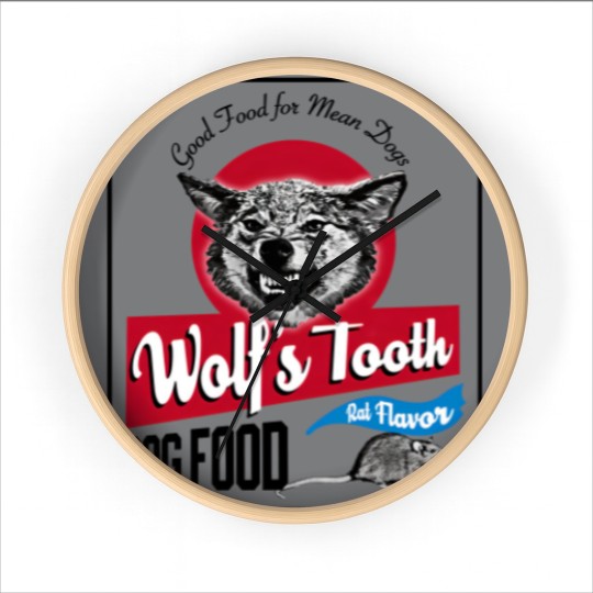 Discover Wolfs Tooth Mean Dog Food Once Upon A Time In Hollywood Men's Wall Clocks