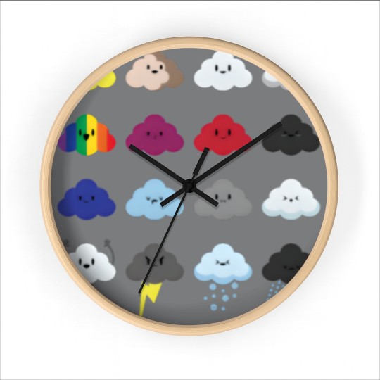 Discover Rain Drops Cloud Rainy Wet Clouds Cloudy Day Mood Wall Clocks