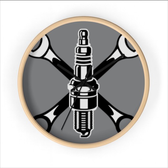 Discover Spark plug - motor - car - garage -motorcycle-race Wall Clocks