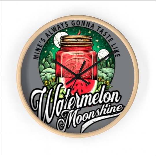 Discover Watermelon Moonshine Retro Country Music Wall Clocks