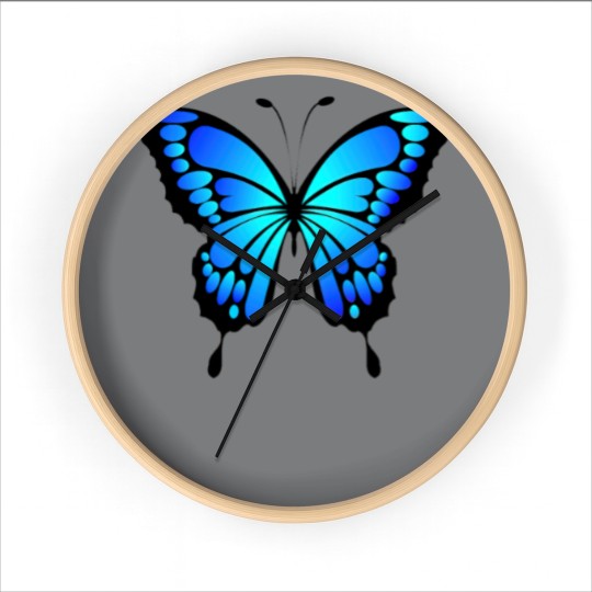 Discover blue butterfly Wall Clocks