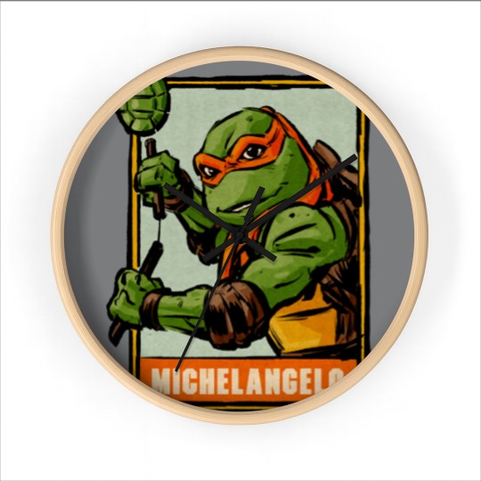 Discover Michelangelo Ninja Turtles Comic Vintage Wall Clocks,