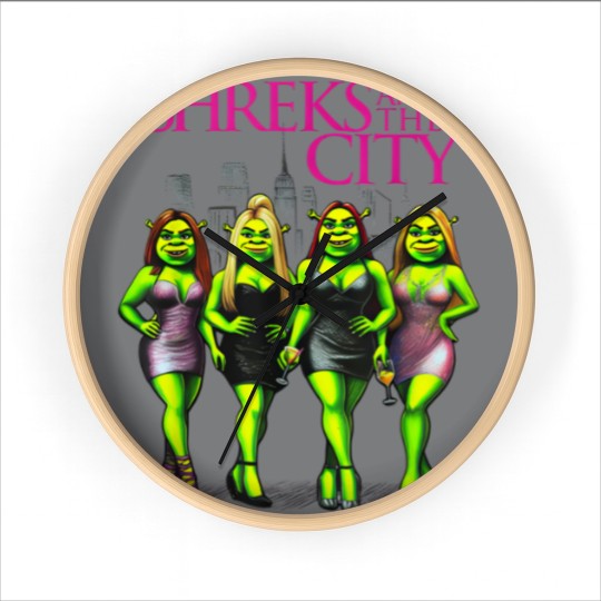 Discover Shreks And The City Wall Clocks, Shrek Funny Wall Clocks, Shrek Face Meme Wall Clocks