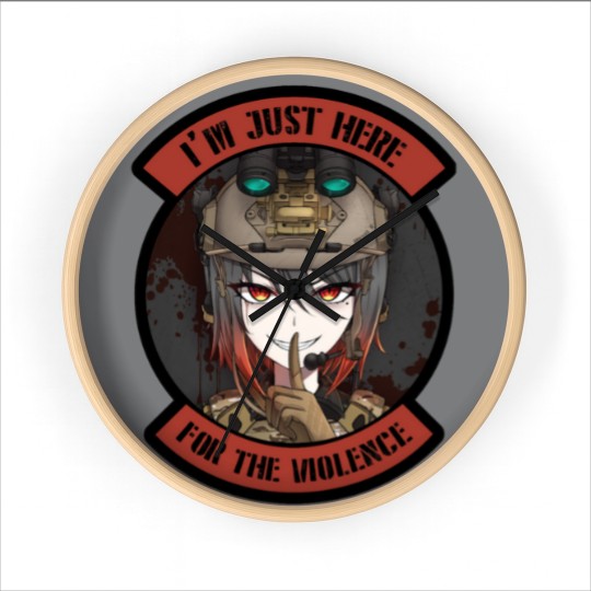 Discover Tactical Waifu Operator Anime Art 2 Wall Clocks