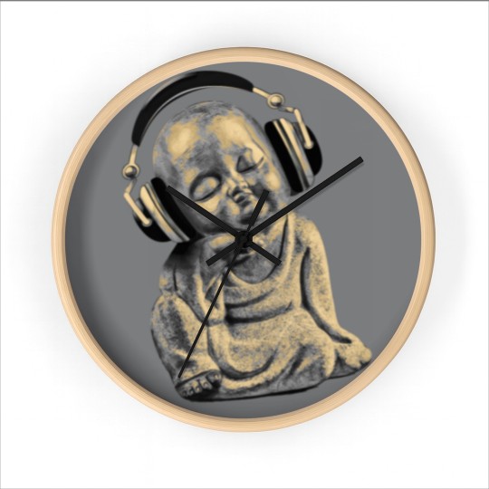 Discover Buddha Headphones Wall Clocks Buddhist Monk DJ Wall Clocks