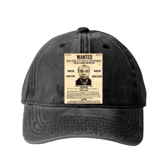 Discover BUMPY JOHNSON (WANTED POSTER) Washed Denim Baseball Caps