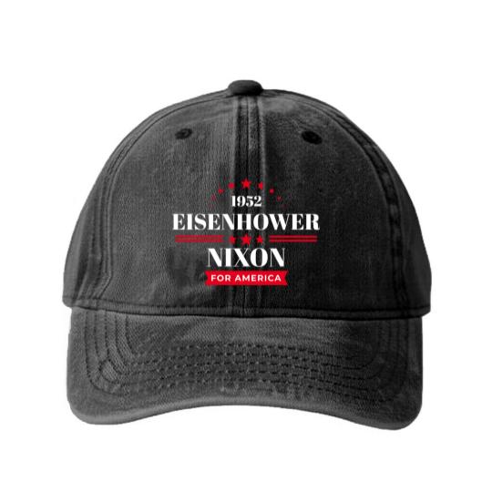 Discover Eisenhower Nixon Washed Denim Baseball Caps Washed Denim Baseball Caps Ike 1952 Campai Washed Denim Baseball Caps
