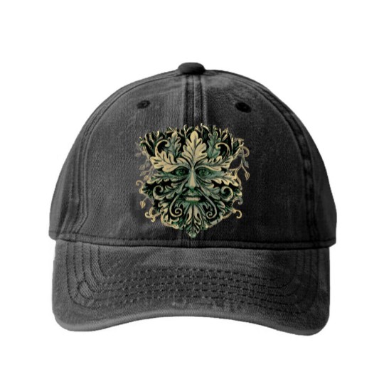 Discover The Green Man Washed Denim Baseball Caps