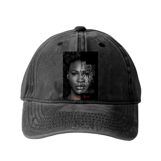 Discover Serena Williams Washed Denim Baseball Caps, Serena Williams Goat Washed Denim Baseball Caps