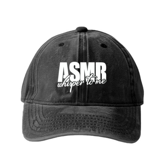Discover ASMR Whisper To Me Washed Denim Baseball Caps