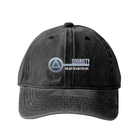 Discover Sobriety Key - Sobriety - Washed Denim Baseball Caps